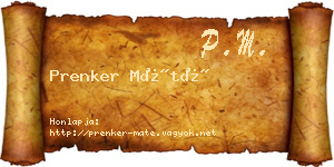 Prenker Máté névjegykártya